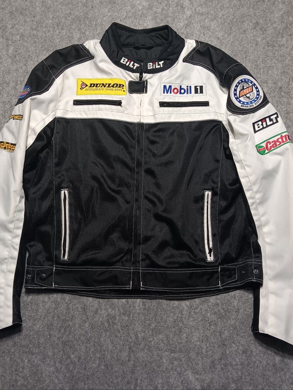 Bilt Dunlop Castrol GoPro Motorcycle Racing Jacket Adult Size 2XL *Missing Liner